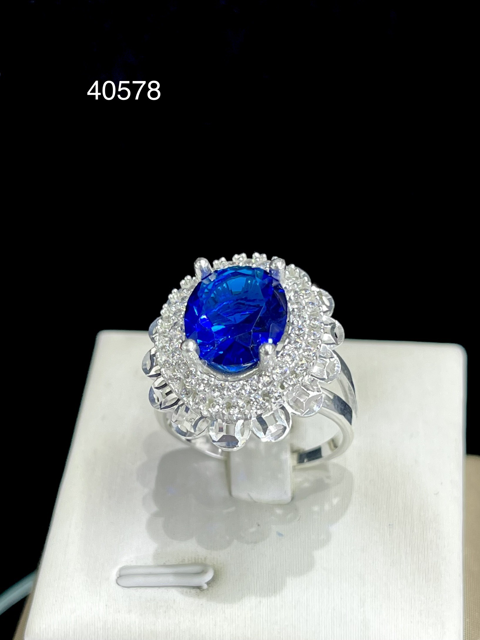 nhẫn nữ 03 xanh bích